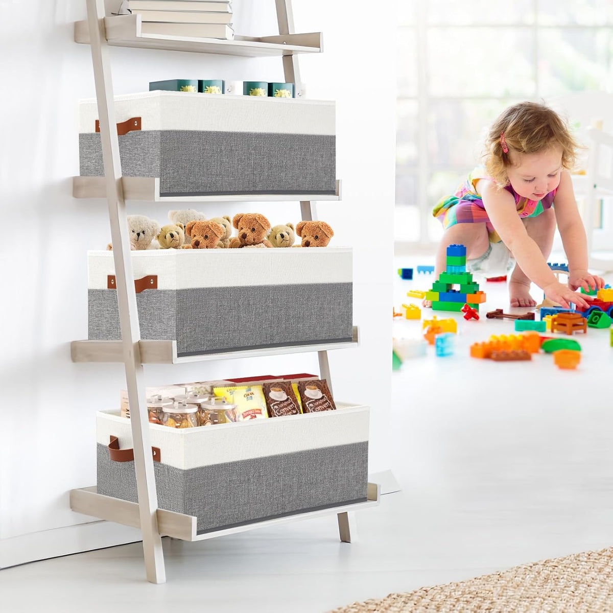 6 Pack Closet Storage Bins, Storage Baskets for Shelves, Linen Closet Organizers and Storage with