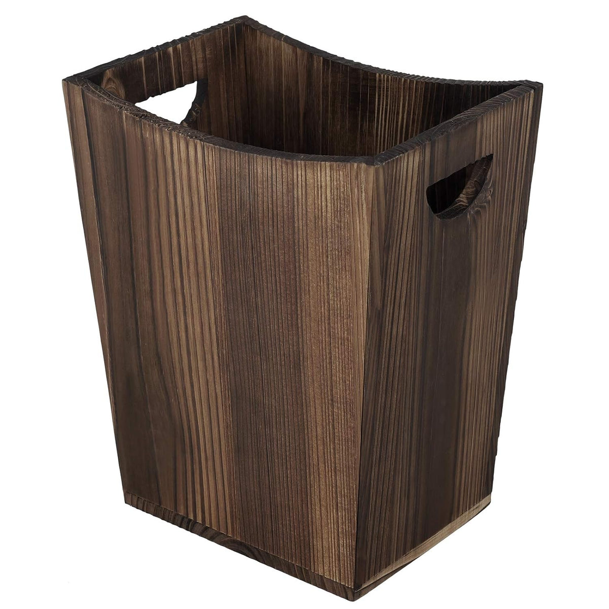 SEHERTIWY Wood Trash Can, Farmhouse Wastebasket Bin for Bathroom, Office, Bedroom, Living Room
