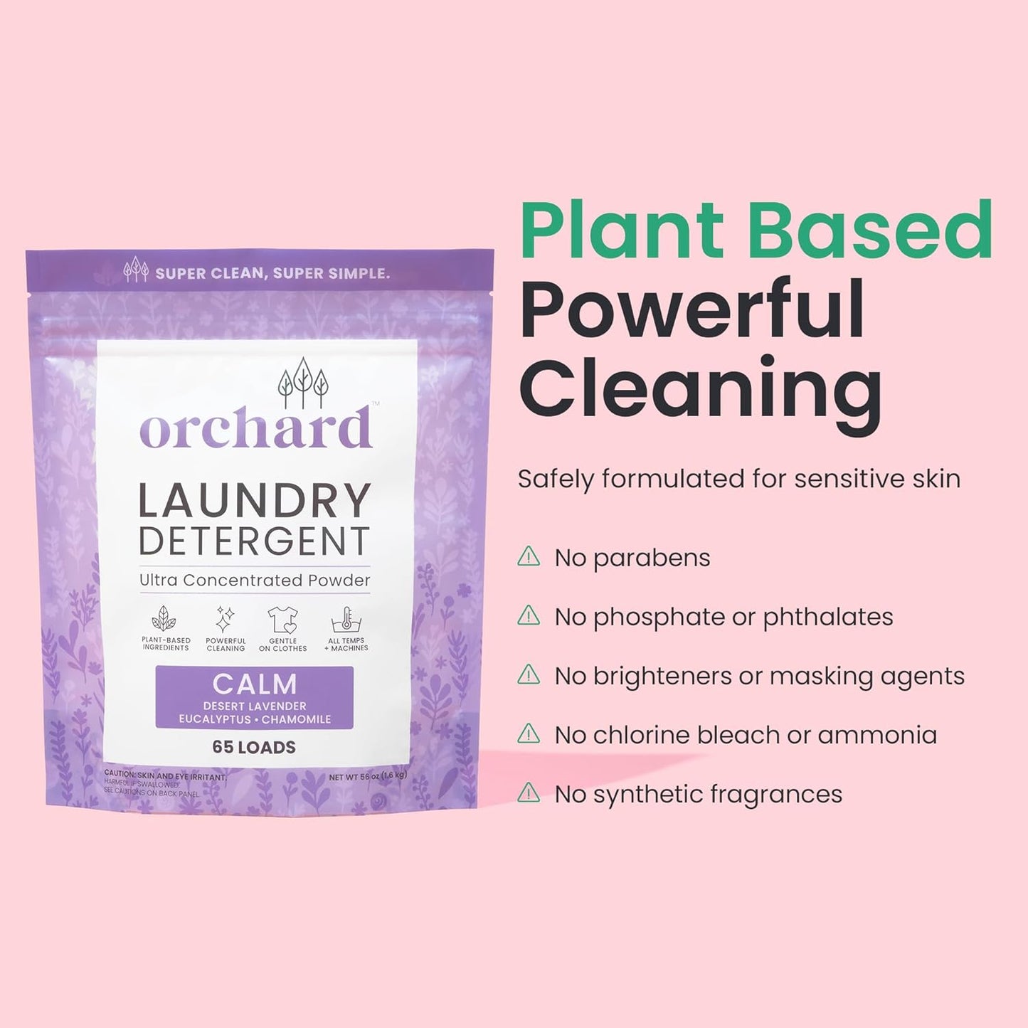 Orchard Laundry Detergent Powder Natural Deep Cleaning Laundry Powder for Sensitive Skin - Lavender