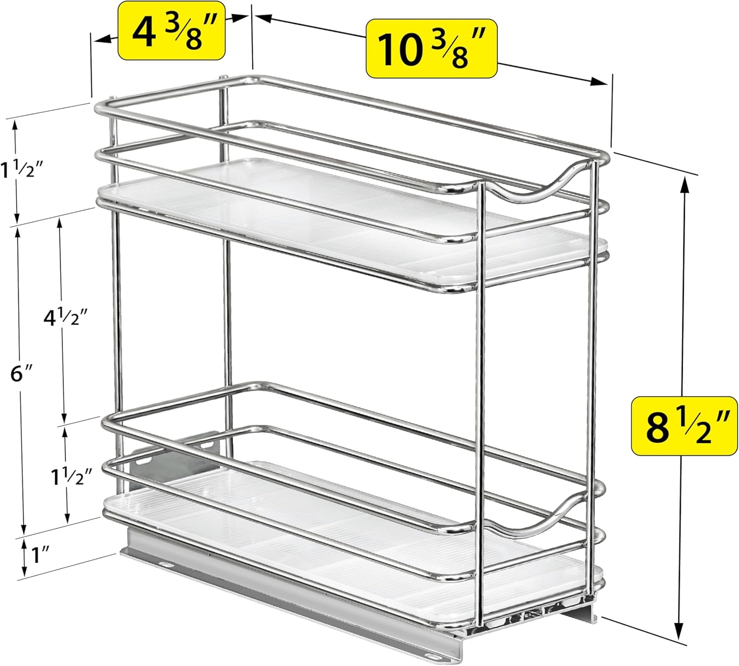LYNK PROFESSIONAL® Pull Out Spice Rack Organizer for Inside Kitchen Cabinets - 4-1/4 inch Wide