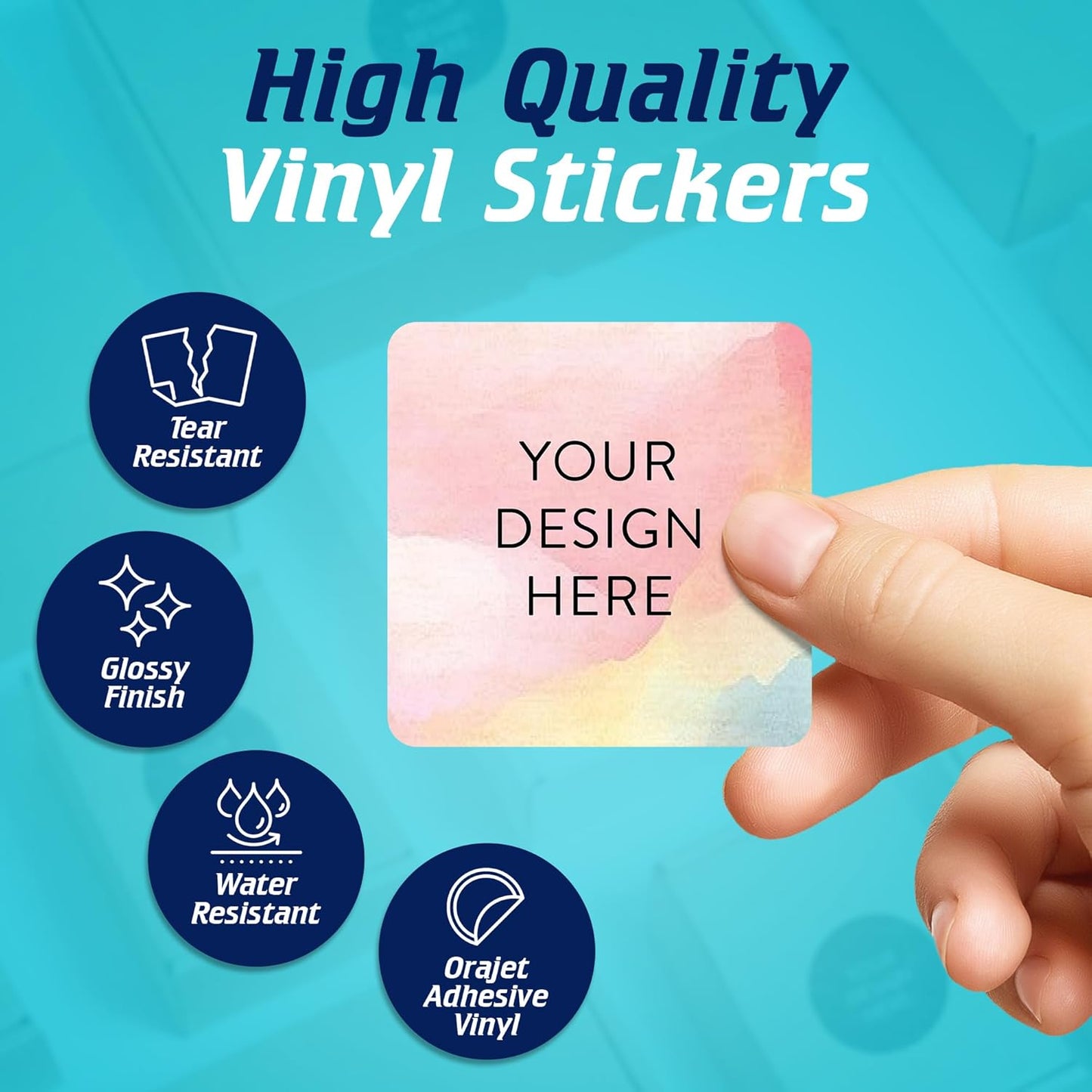 100 Custom Vinyl Stickers - Upload Your own Image, Text, Design, Logo - Personalized Logo Labels