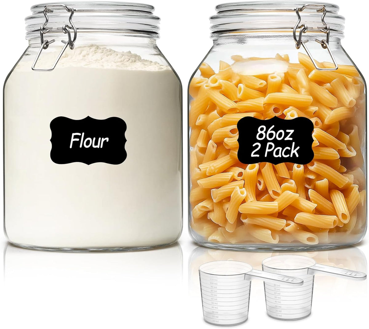 ComSaf Glass Jars with Airtight Lid 86 oz, Wide Mouth Mason Jars, Canning Jars, Large Glass Storage