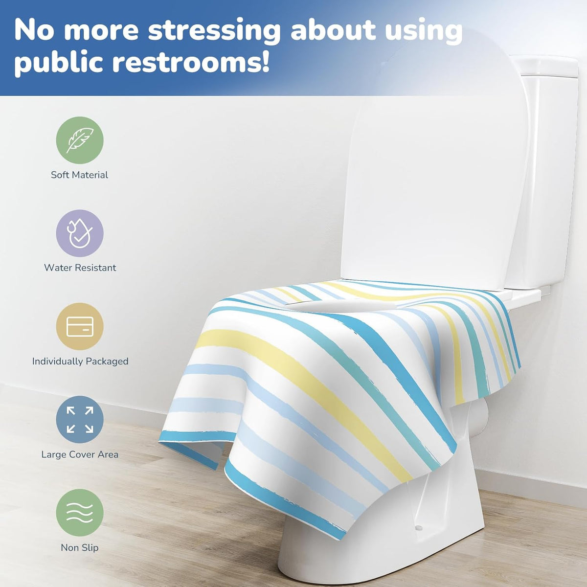 Toilet Seat Covers Disposable, Large Waterproof Potty Covers for Toddlers, Kids, and Adults
