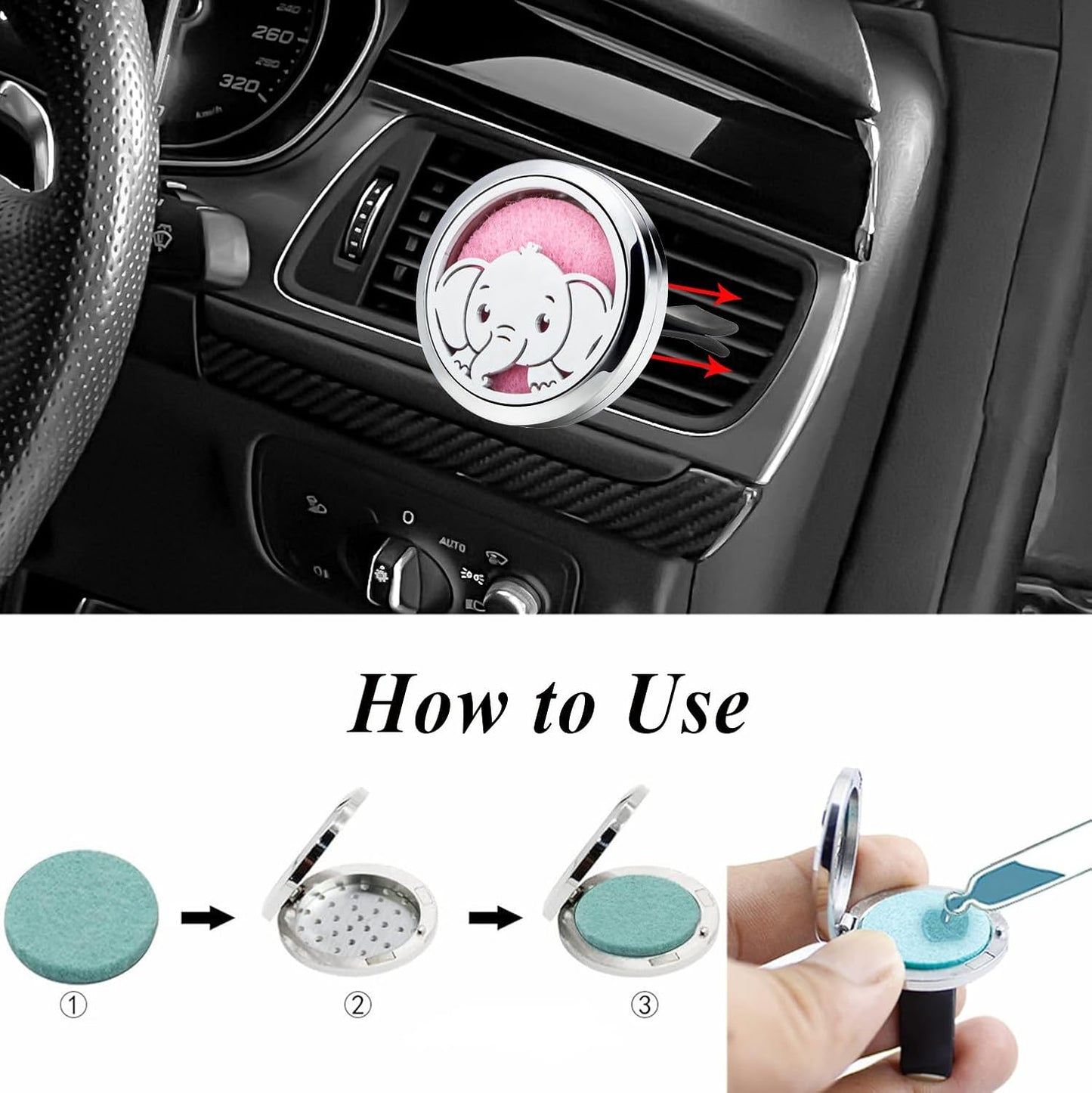 Car Diffuser Vent Clip 30mm Car Essential Oil Diffuser Vent Clips Aromatherapy Air Freshener with