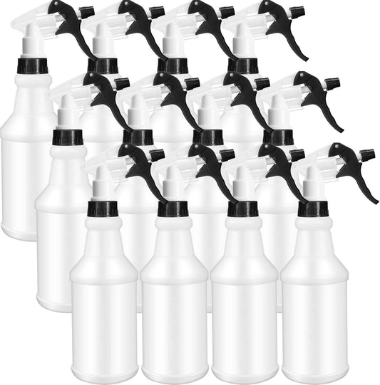 Eccliy 12 Pcs 16 Oz Plastic Spray Bottle, Adjustable Empty Reusable Sprayer for Cleaning, Planting