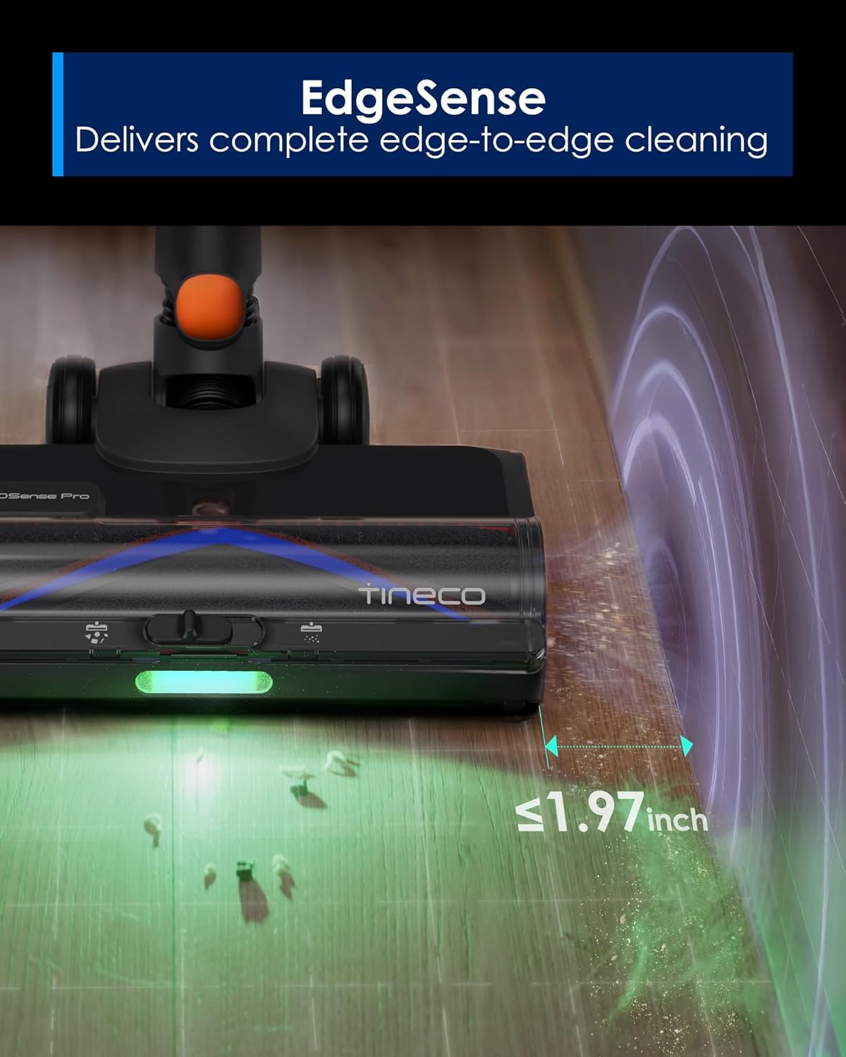 Tineco Pure ONE S70 Cordless Vacuum Cleaner, 200AW Powerful Suction, 3D Sense Pro Cleaning System