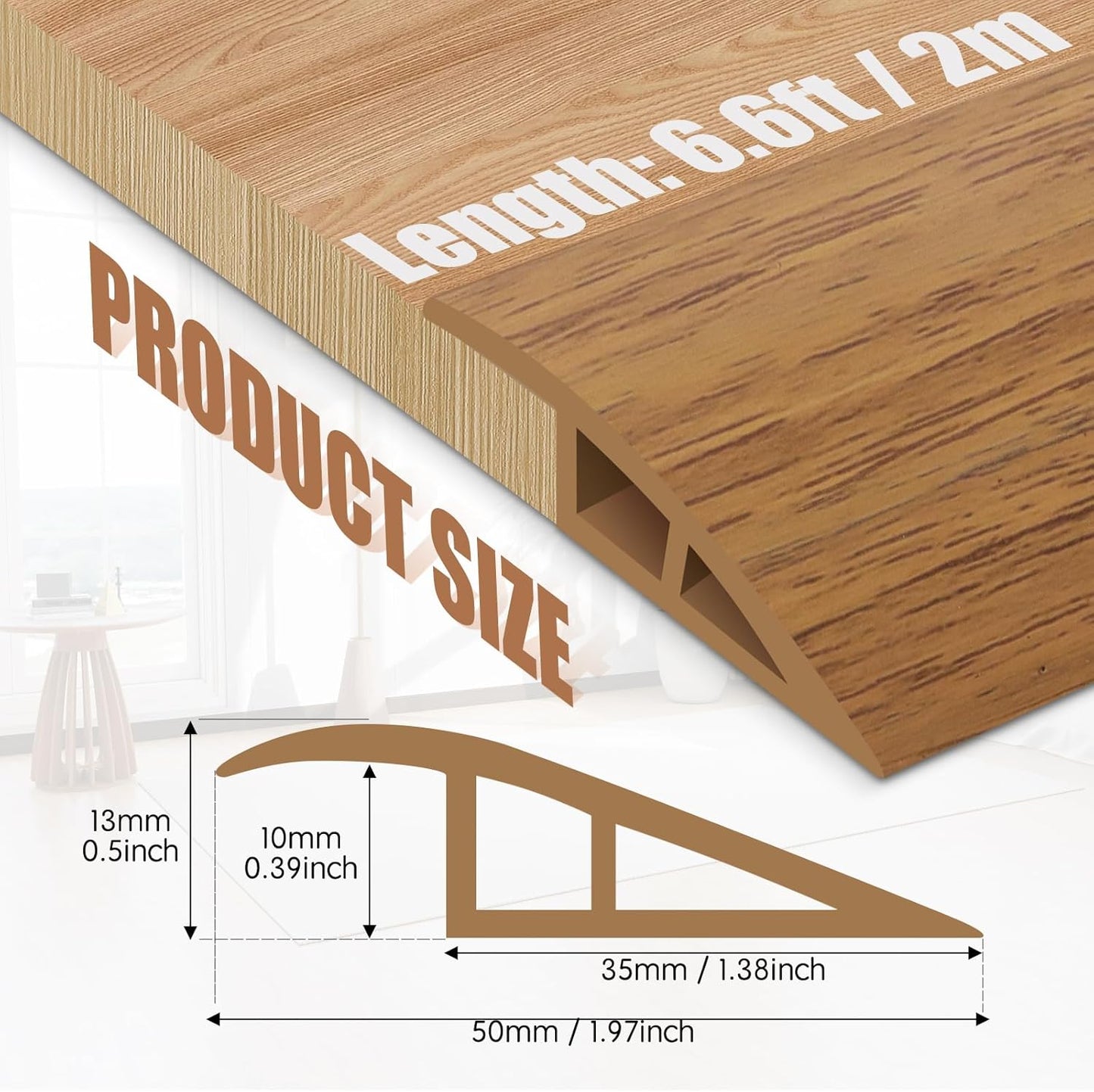 Floor Transition Strip Door Threshold 79" Floor Transition Reducer Trim on The Edges Threshold