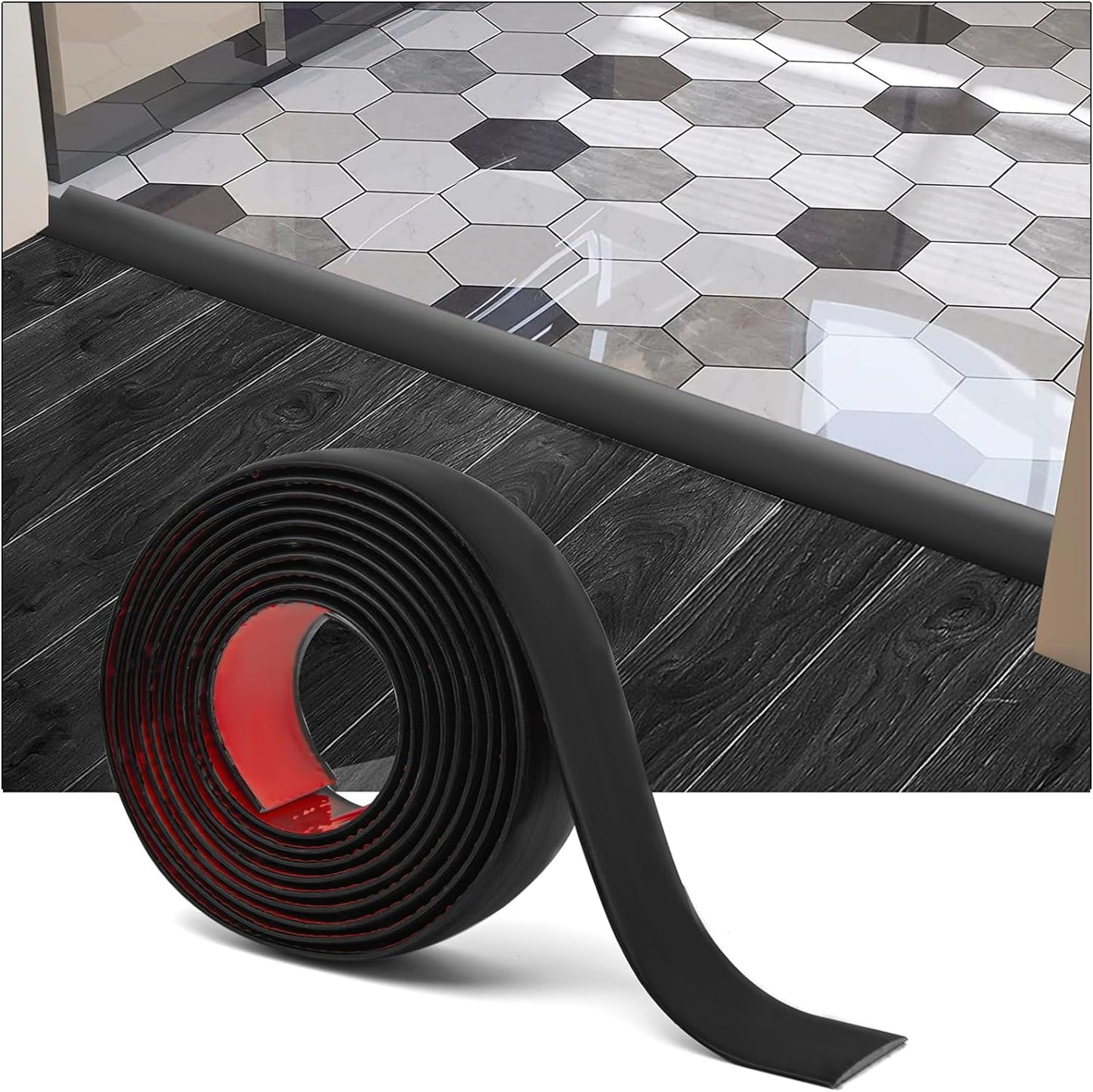 Art3d Self Adhesive Vinyl Floor Transition Strip, Laminate Floor Strip Floor Flat Divider Strip for