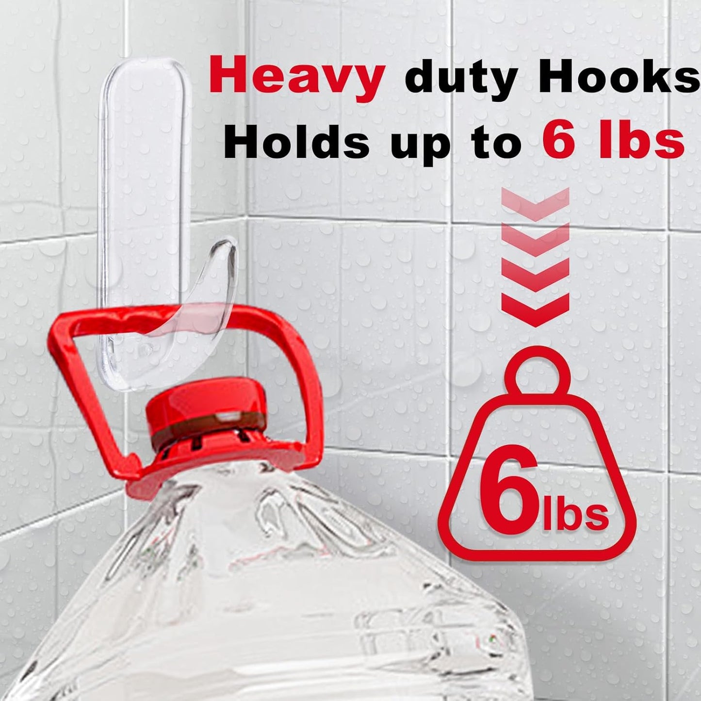Wall Hooks for Hanging Heavy Duty, Large 12 Self Adhesive Wall with 16 Strips no Damage
