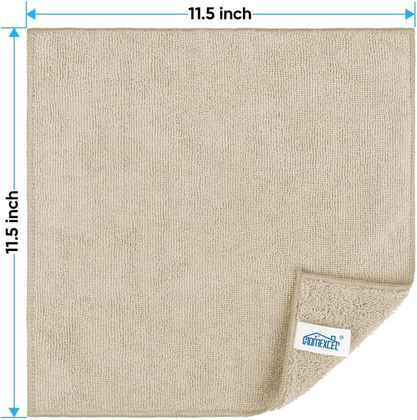 HOMEXCEL Brown Microfiber Cleaning Cloth, 12 Pack Premium Microfiber Towels for Cars, Lint Free