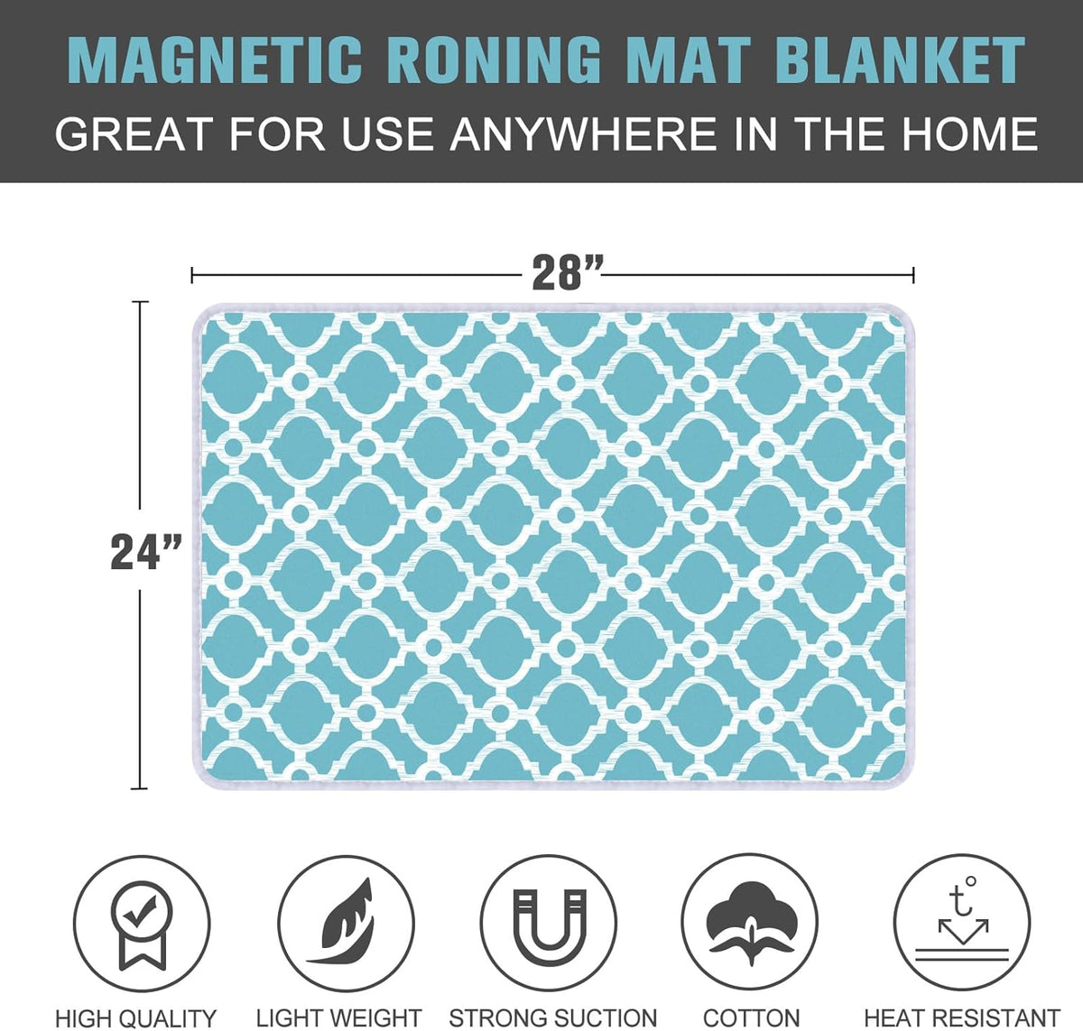 Ironing Mat, Portable Travel Ironing Pad, 28 x 24inch Ironing Mat for Table Top of Washer, Dryer