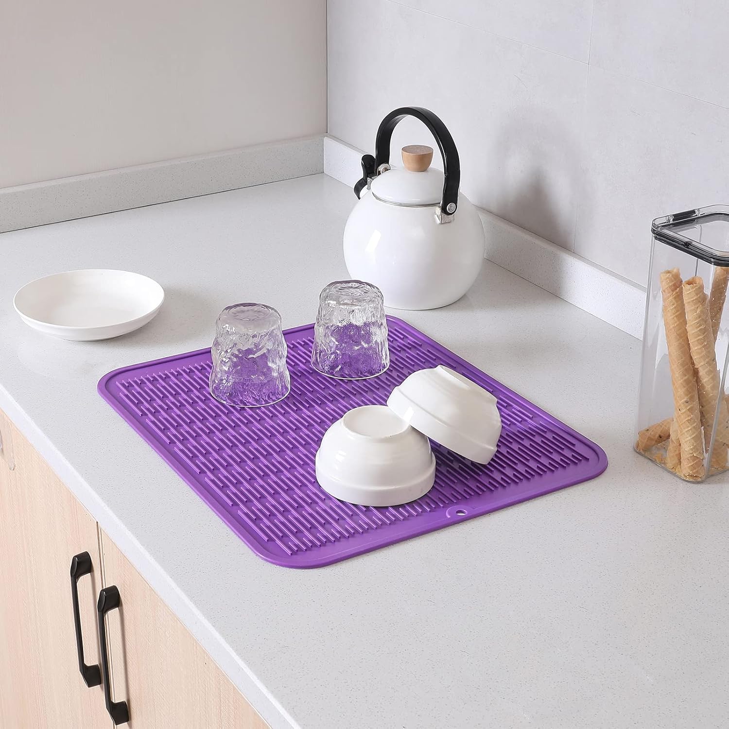 Silicone Dish Drying Mat for Multiple Usage,Easy clean,Eco-friendly,Heat-resistant Silicone Mat for