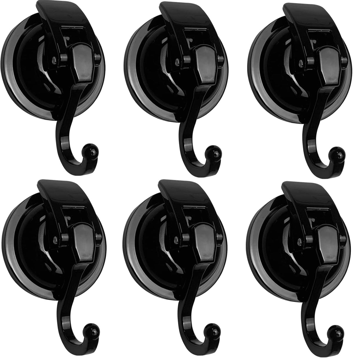 Heavy Duty Vacuum Suction Shower Hooks - Glass Suction Cup Bathroom Robe Hooks, Reusable, No Hole