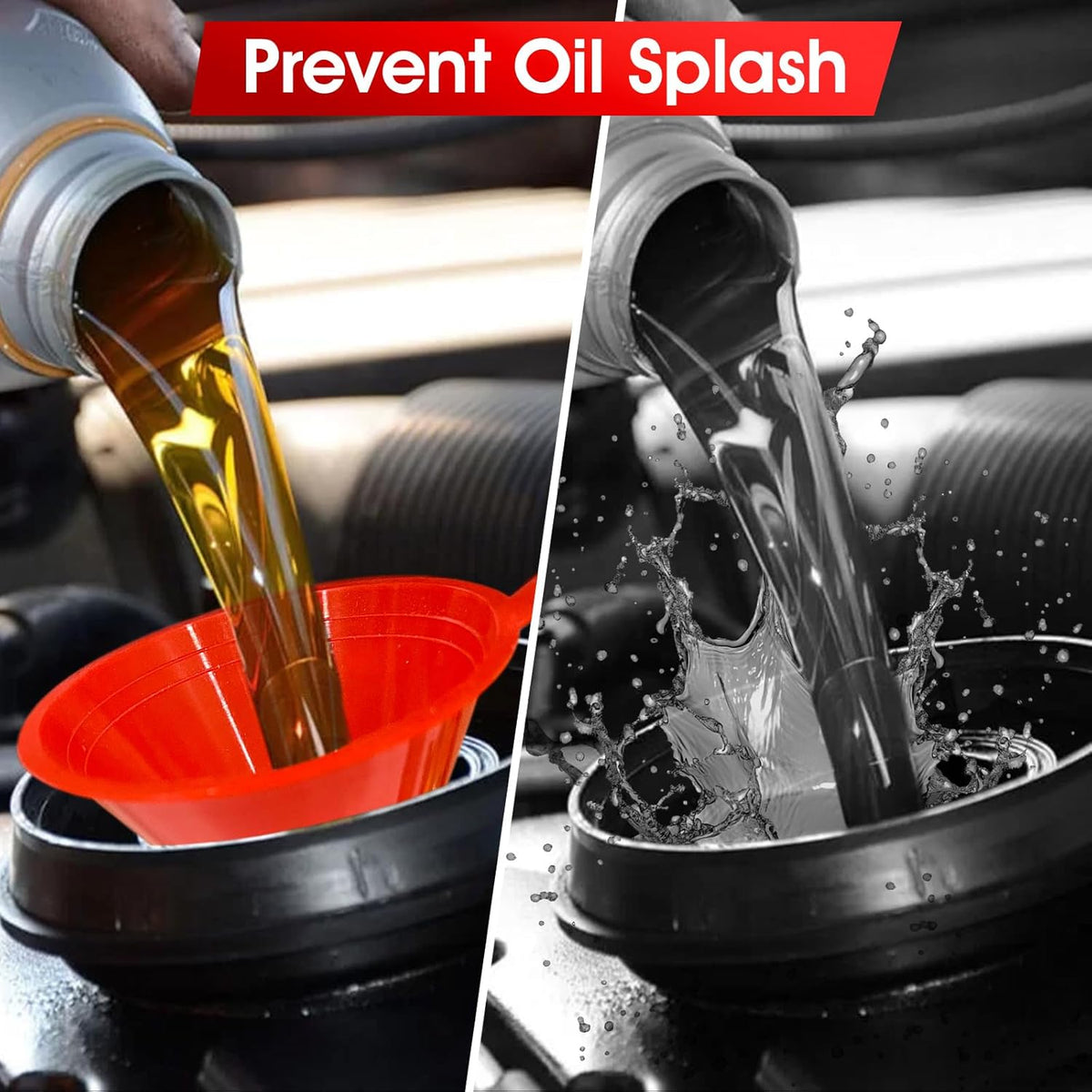 DEDC Oil Funnels, Gas Funnels, Plastic Funnel Set for Car, Automotive, Kitchen, Mini Small Large