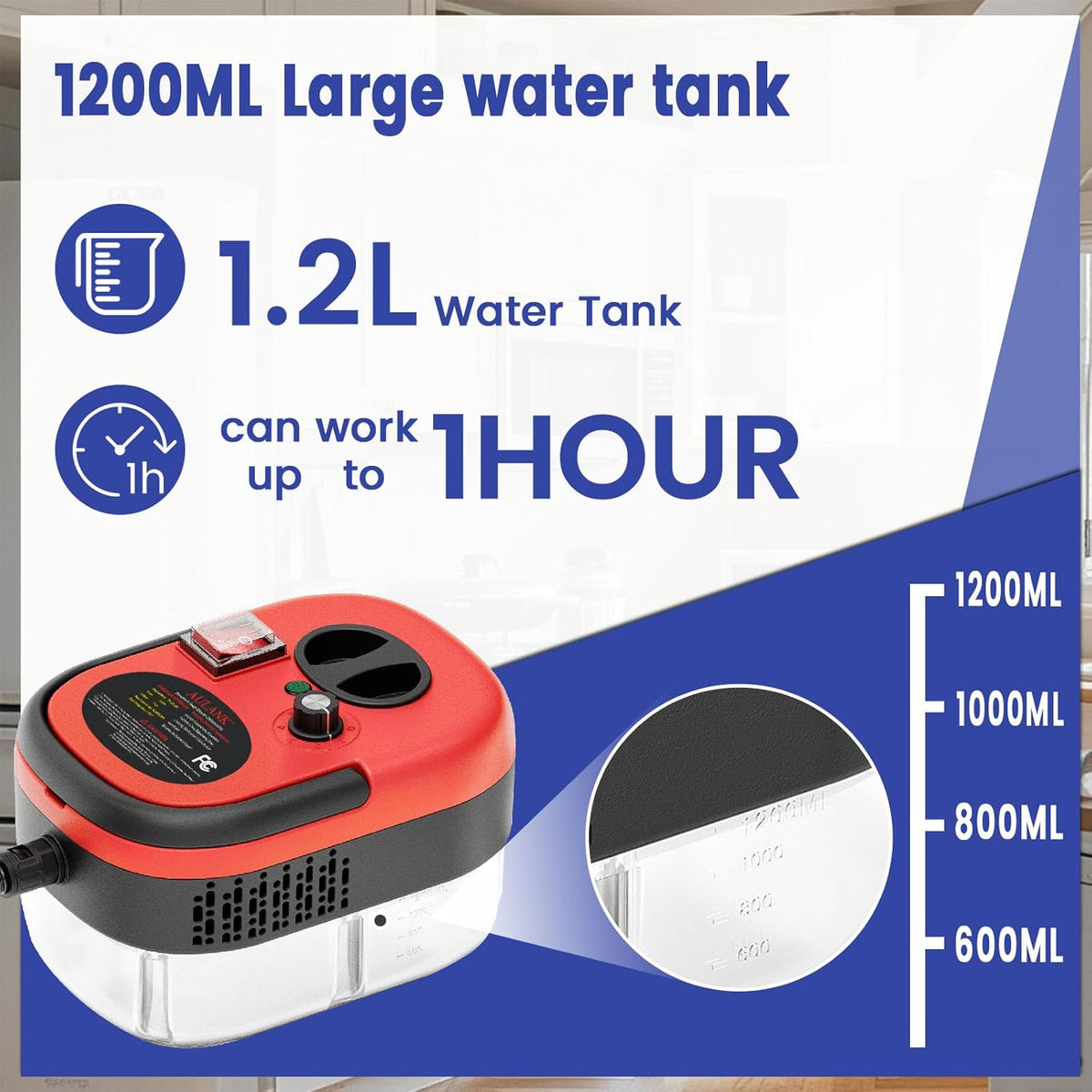 2500W Handheld Steam Cleaner,Portable Car Steamer For Auto Detailing,High-Temperature and Pressure