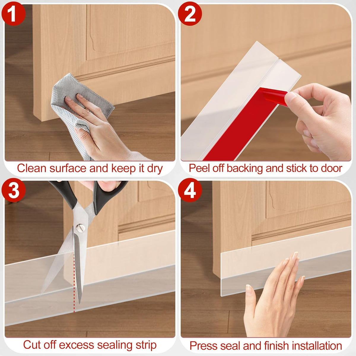 MYFAMIREA Door Weather Stripping 2IN (W) x 20FT (L) Door Draft Stopper Seal Tape Silicone Seal