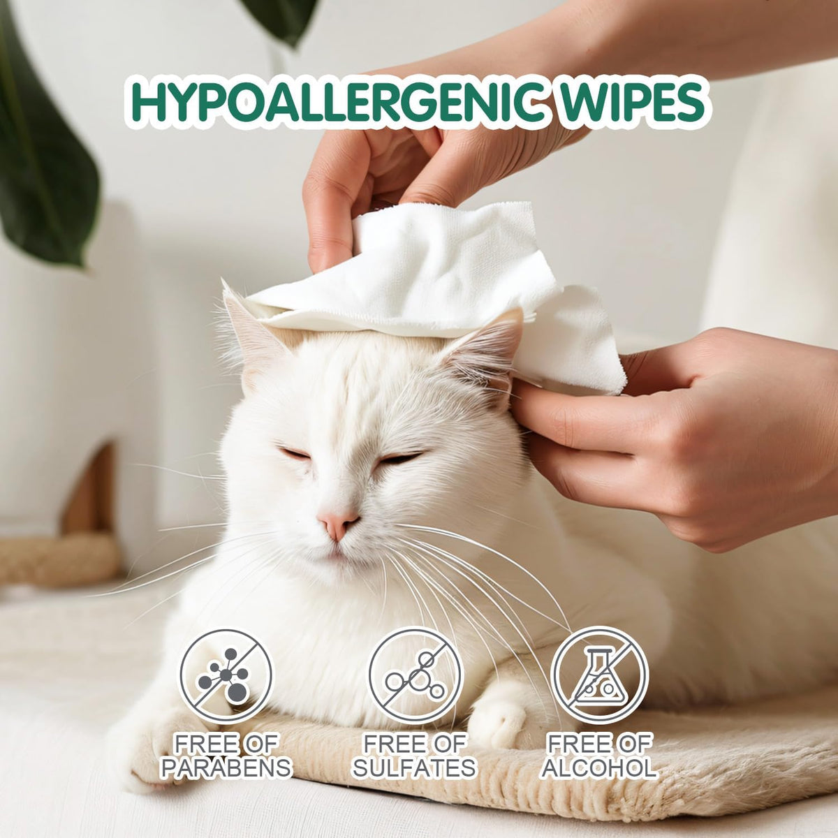 COCOYO Disposable Wet Wipes for Dogs & Cats I 300 Wipes for Cleaning and Deodorizing - Plant-Based