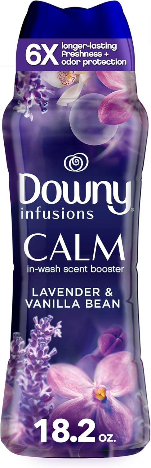 Downy Infusions In-Wash Laundry Scent Booster Beads, CALM, Soothing Lavender and Vanilla Bean, 18.2