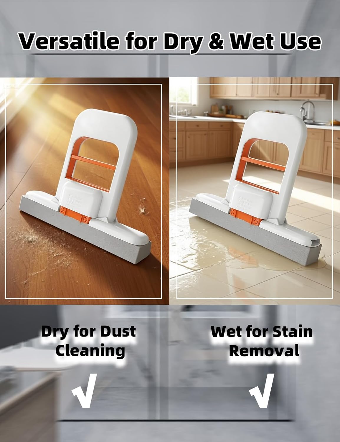 Mini Foldable Desktop Mop, Mini Mop for Small Spaces, Portable Cleaning Sponge Mop for Bathroom