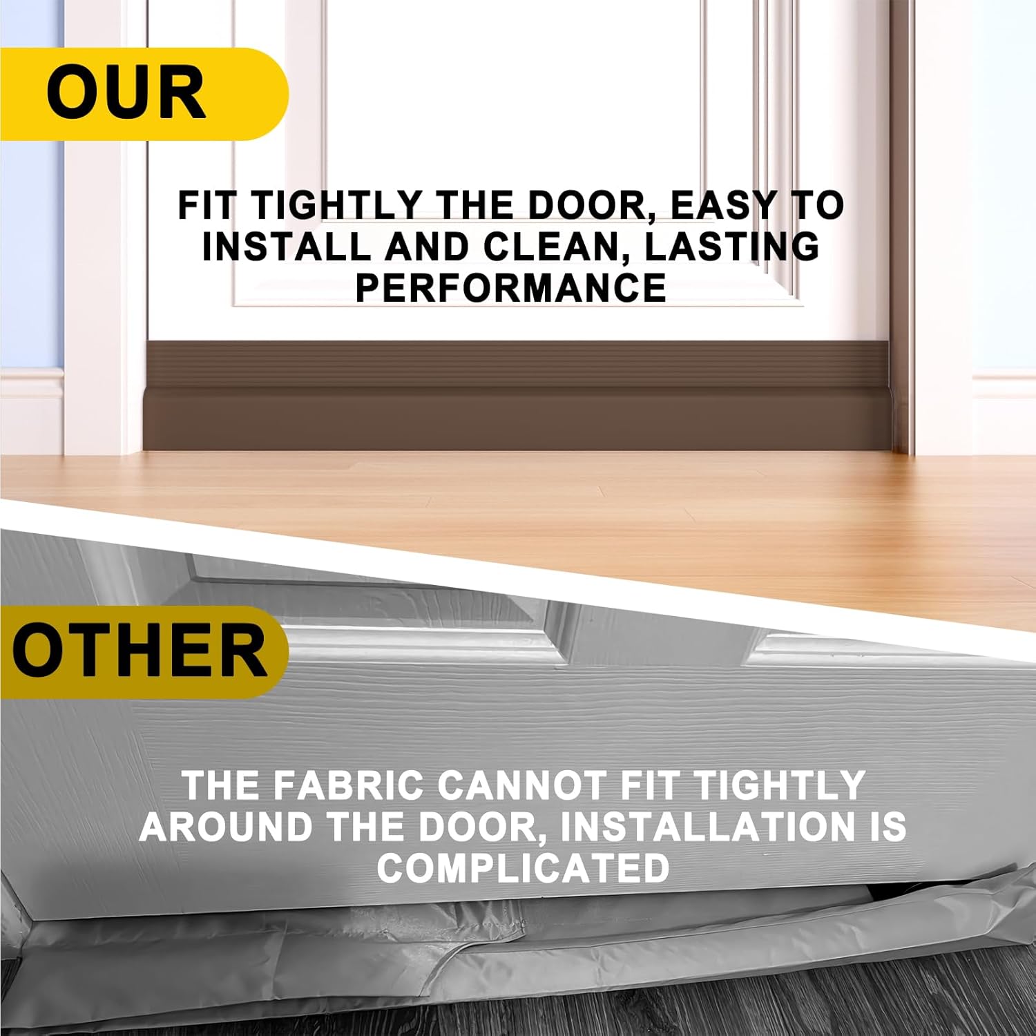 Door Draft Stopper,Door Sweep for Bottom of Doors,Weather Stripping Seal Draft Guard Blocker Noise