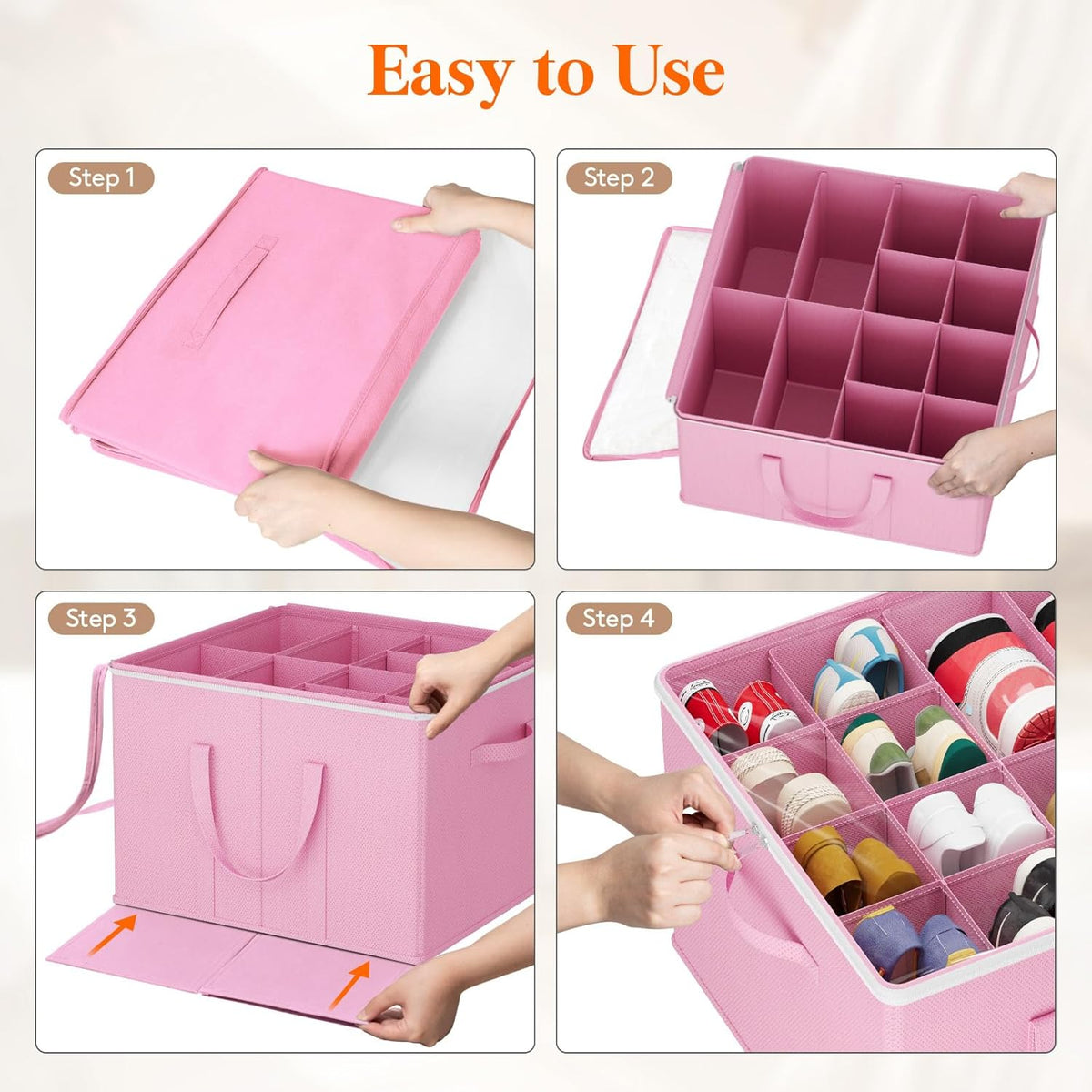 Lifewit Shoe Storage Organizer for Closet Fits 12-16 Pairs, Fabric Large Shoe Box Storage
