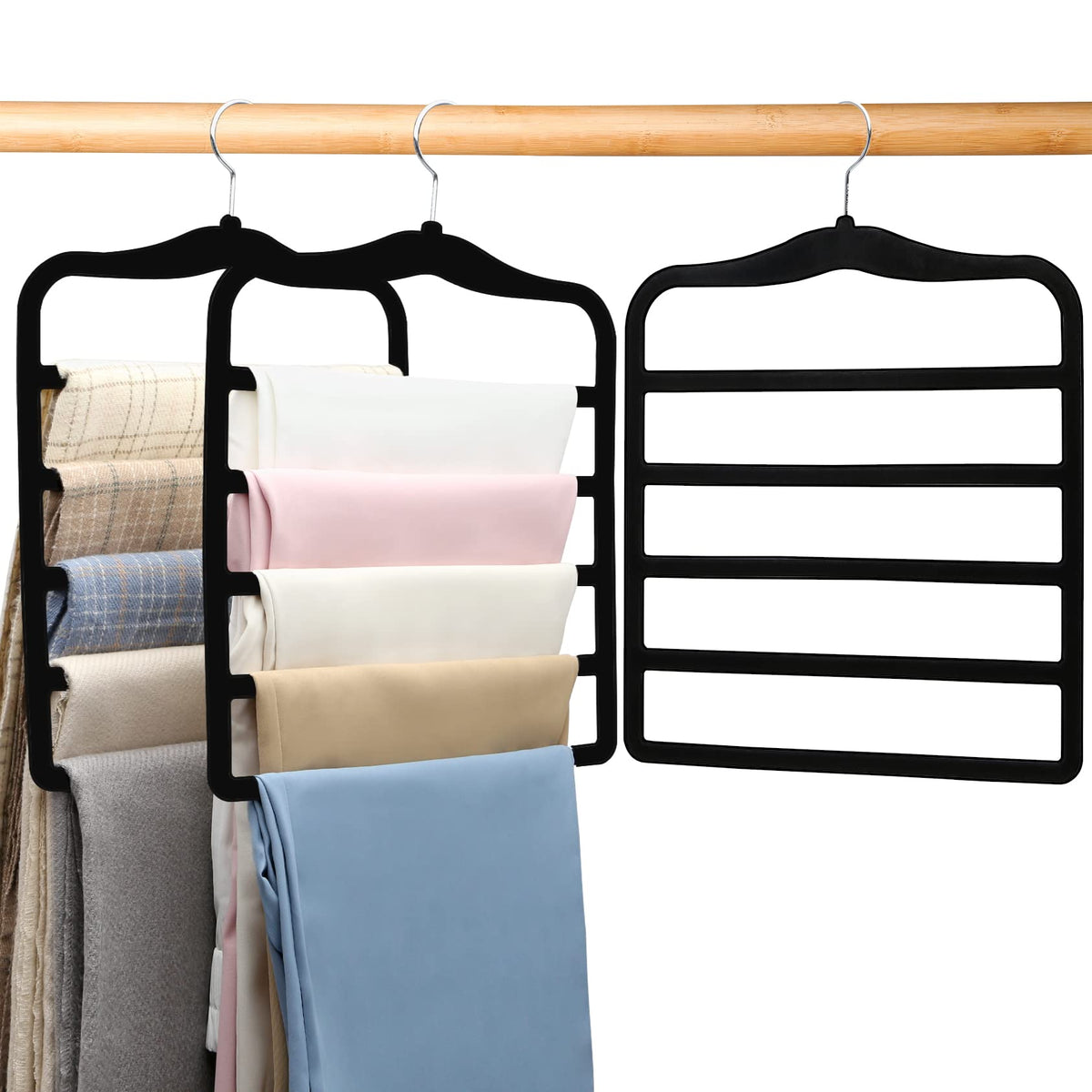 Closet Organizers and Storage,3 Pack Organization and Storage Pants-Hangers-Space-Saving,Velvet
