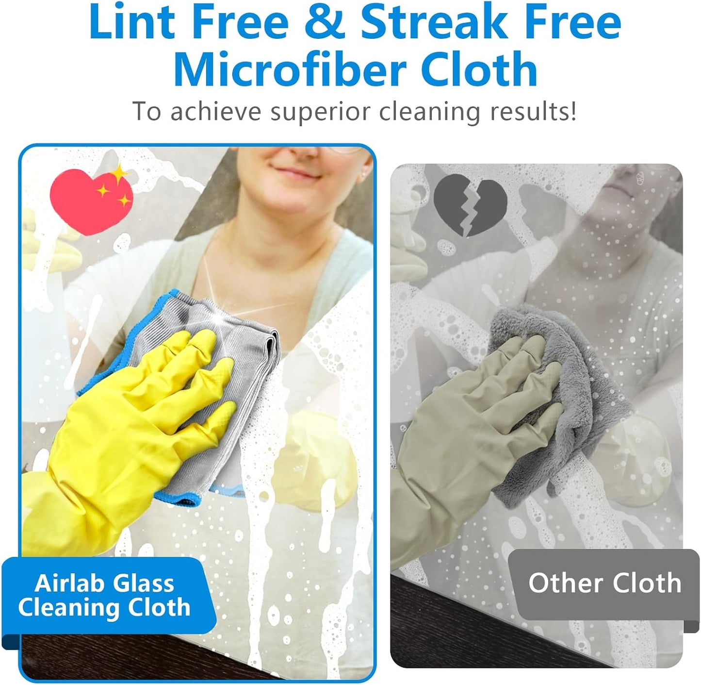 Glass Polishing Cloth Streak Free Miracle Microfiber Cleaning Cloth Lint Free Cleaning Rags for