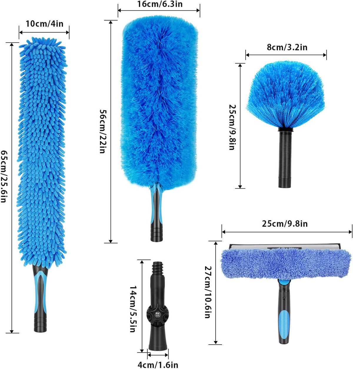 30 Foot High Ceiling Duster Kits with 4.7-24 FT Carbon Fiber Extension Pole, Feather Duster, Cobweb