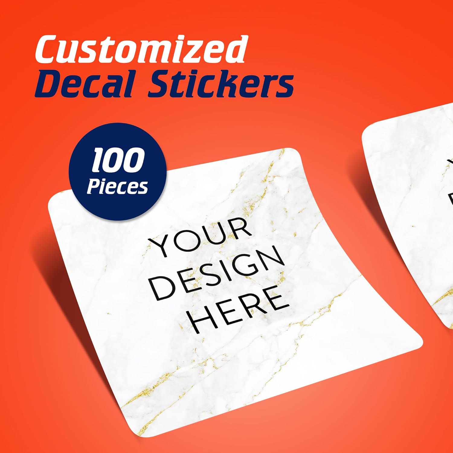 100 Custom Vinyl Stickers - Upload Your own Image, Text, Design, Logo - Personalized Logo Labels
