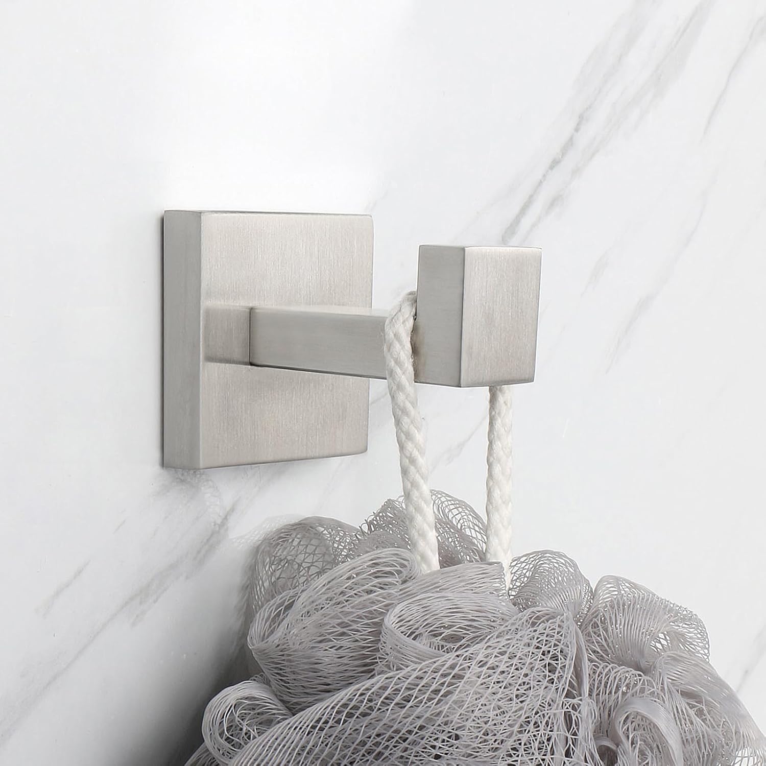 NearMoon Bath Towel Hooks -SUS304 Stainless Steel Square Clothes Robe Hooks Hanger, Heavy Duty Coat
