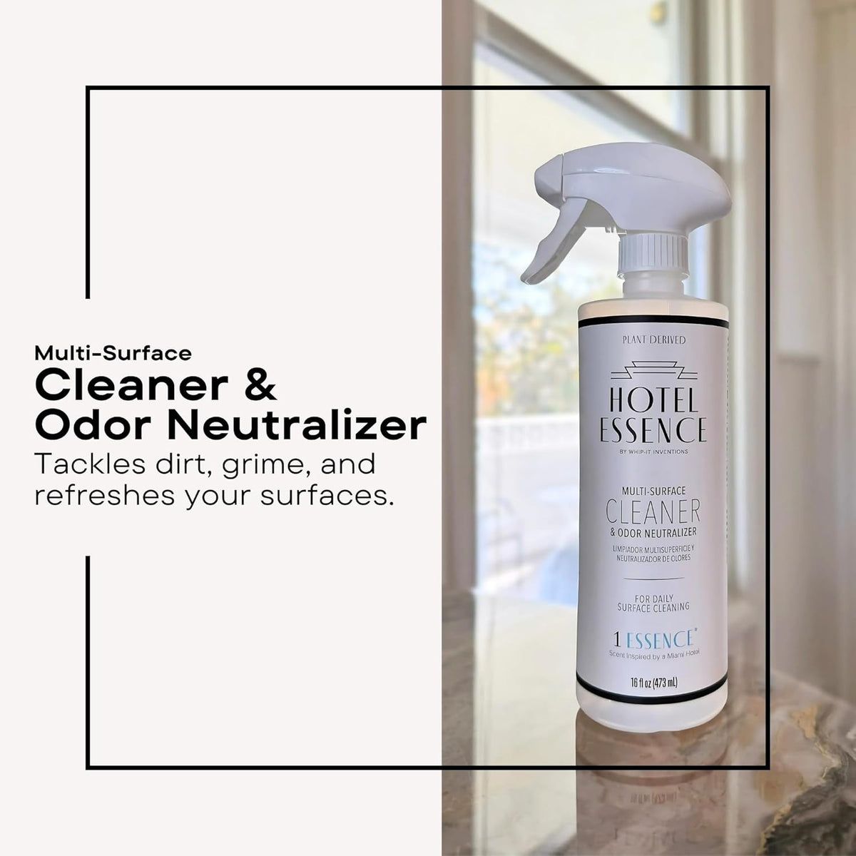 Hotel Essence Cleaner: Plant-Based Multi-Surface Cleaner & Odor Neutralizer, 16 oz, Leather