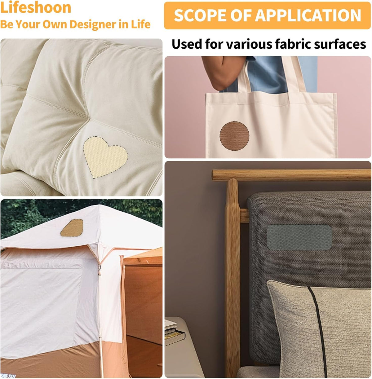 Fabric Repair Patches, 17X158 Inch Canvas Self-Adhesive Fabric Patches Tape Durable, DIY Large