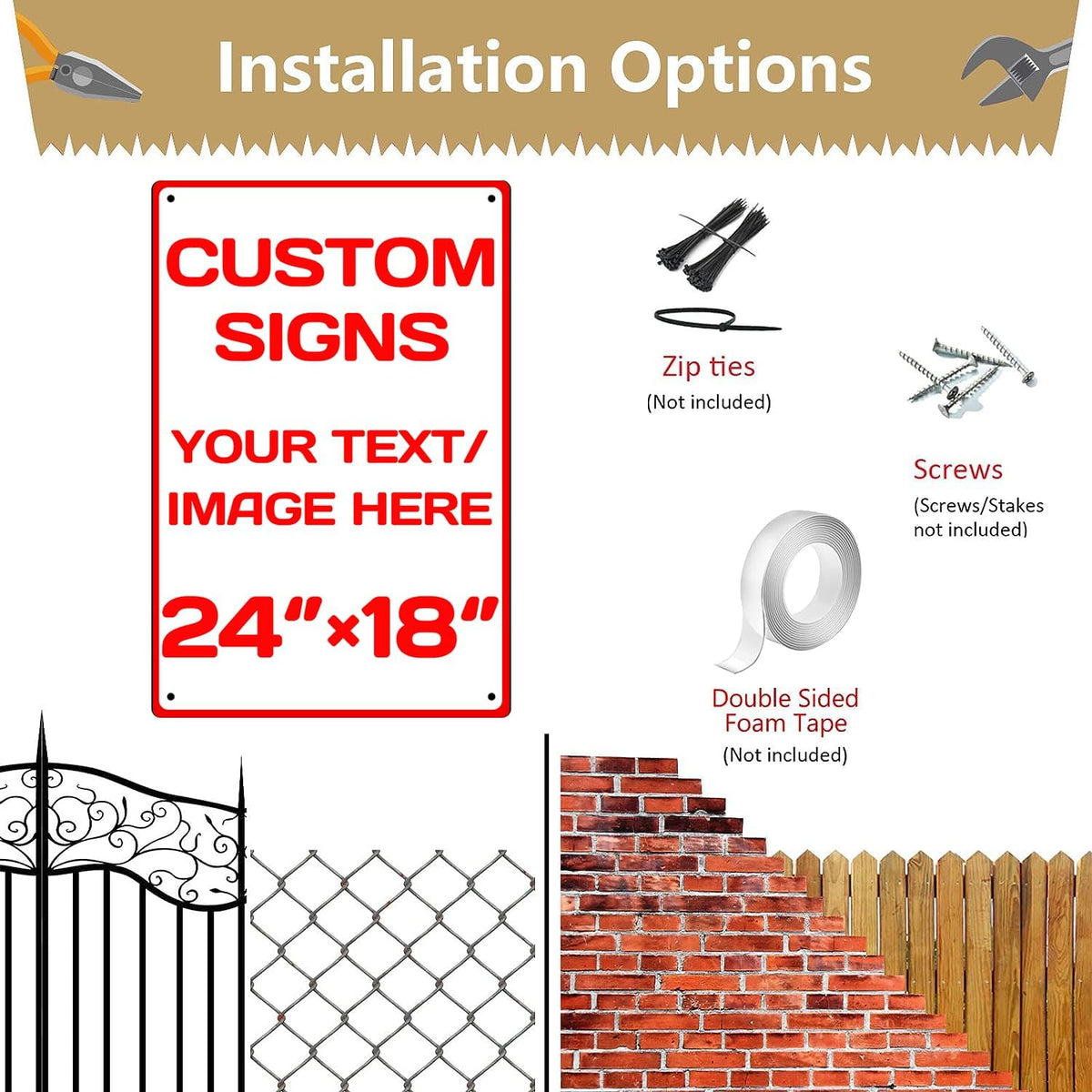 Personalized signs,Aluminum Weatherproof Metal Sign,Optional reflective, double-sided,Custom