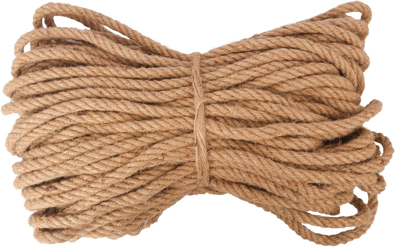 1/2 inch Hemp Rope, 164 Feet Twisted Manila Rope for Scratching Posts, Camping, Garden, Crafts, DIY