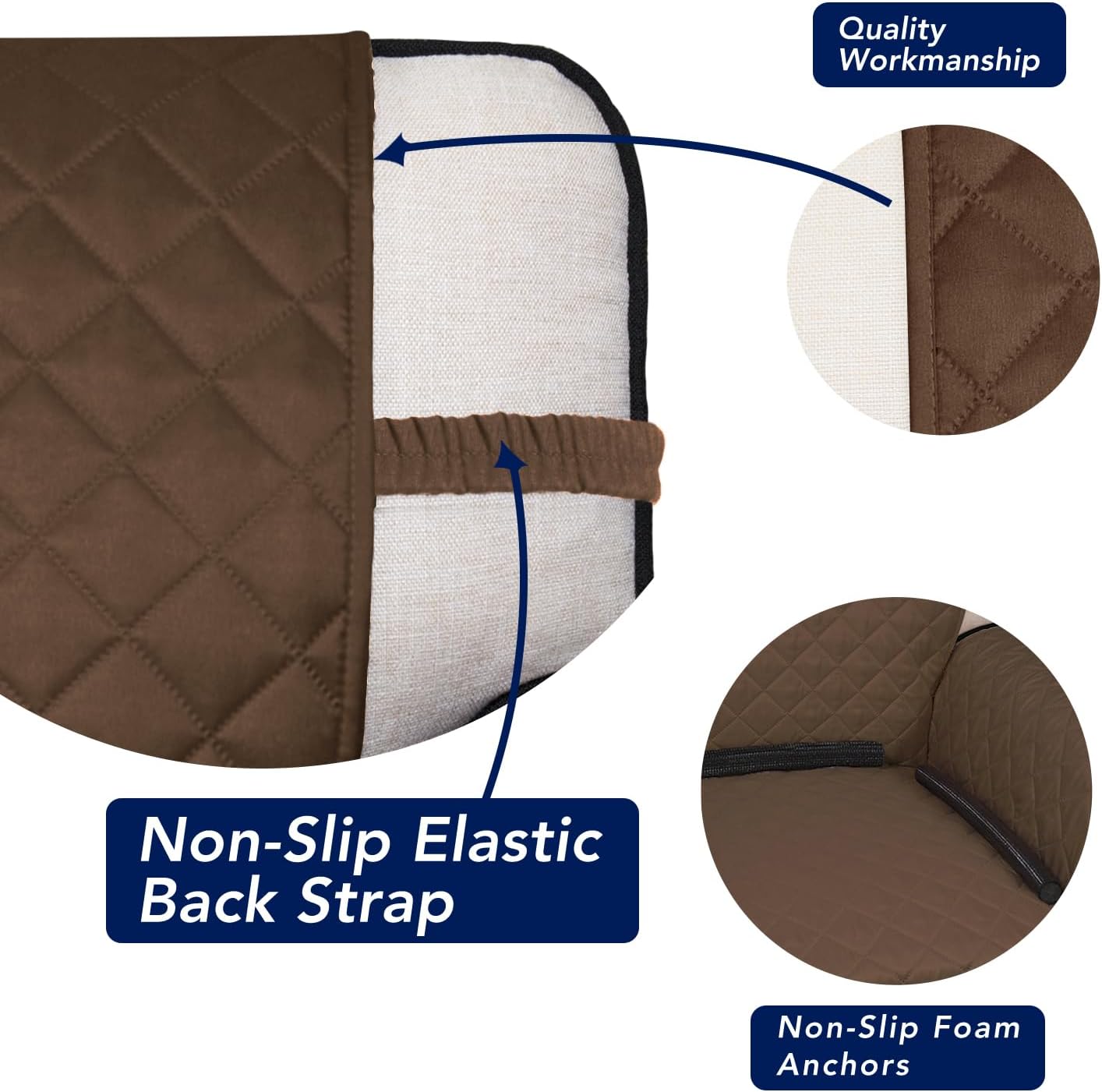 PureFit Reversible Quilted Sofa Cover, Water Resistant Slipcover Furniture Protector, Washable