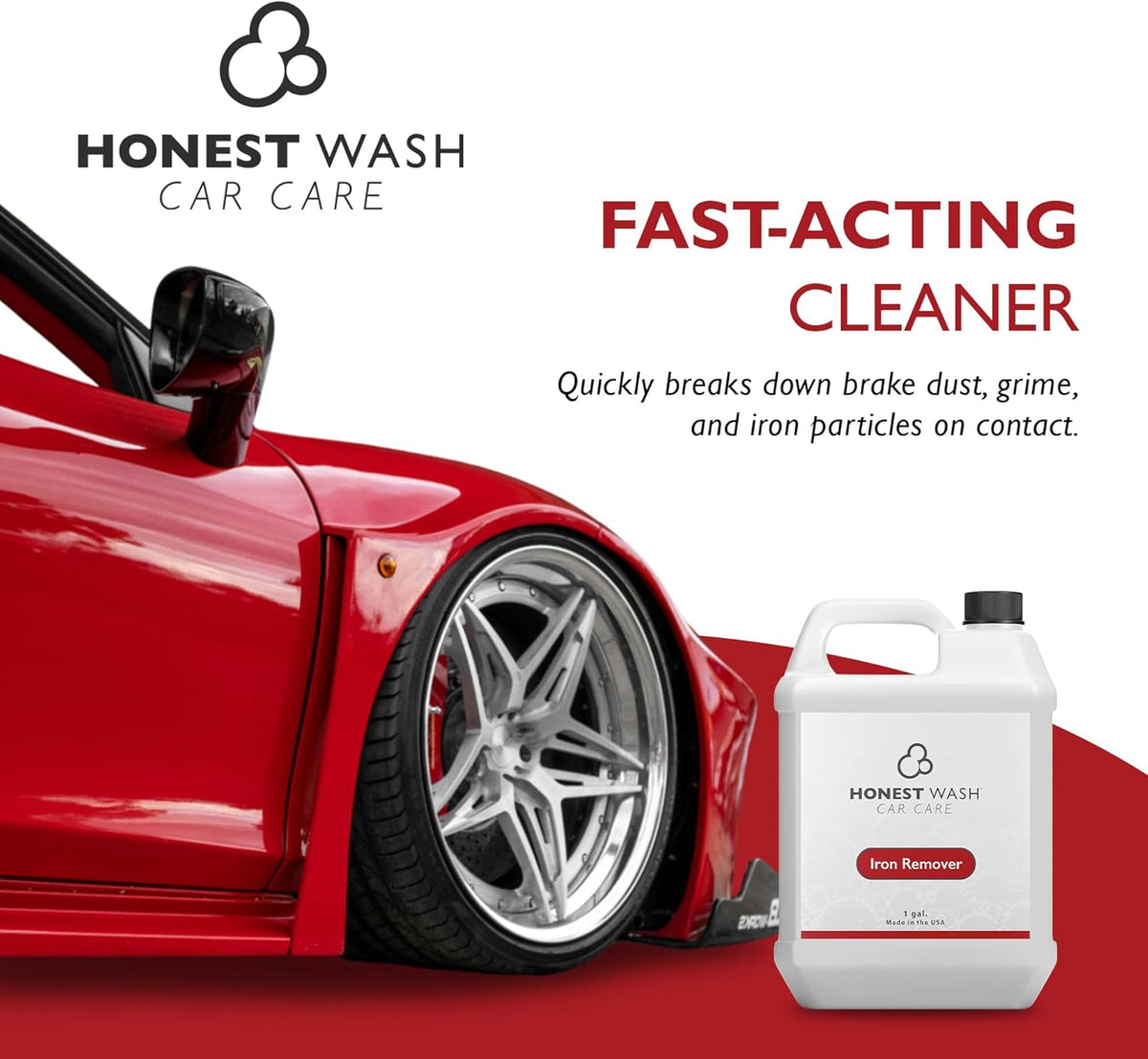Honest Wash Iron Remover Car Detailing – Powerful Solution for Dissolving Brake Dust, Dirt, and