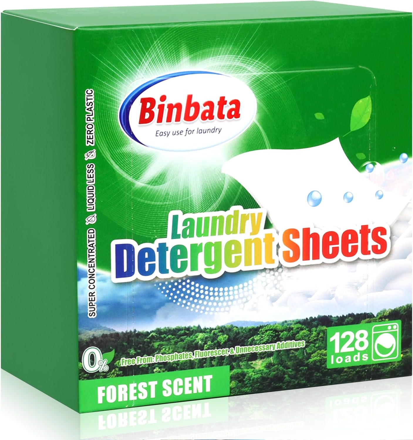 Laundry Detergent Sheets - Up To 128 Loads, Hypoallergenic, Eco-Friendly Forest Scent