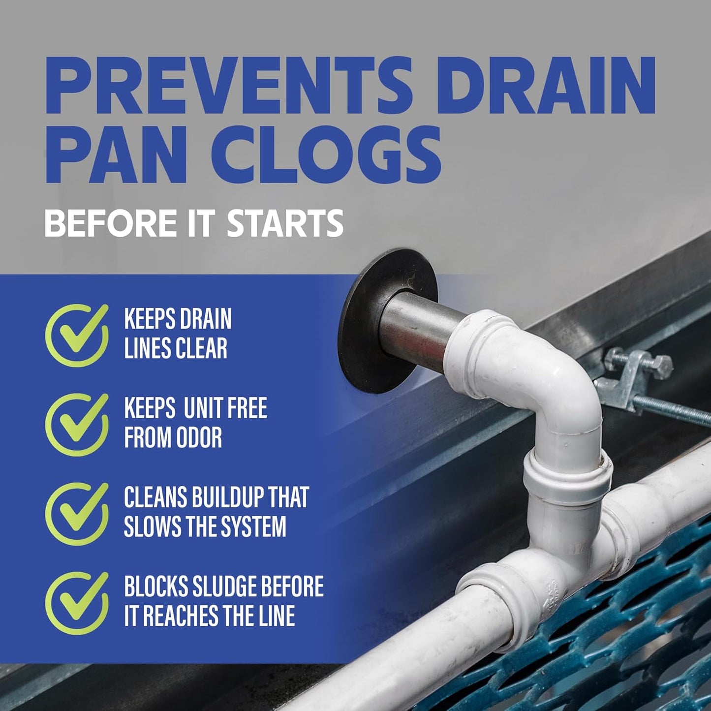 200 Tablets AC Drain Line Cleaner- No-Residue, Water-Soluble, Fast-Acting Pan Treatment for HVAC