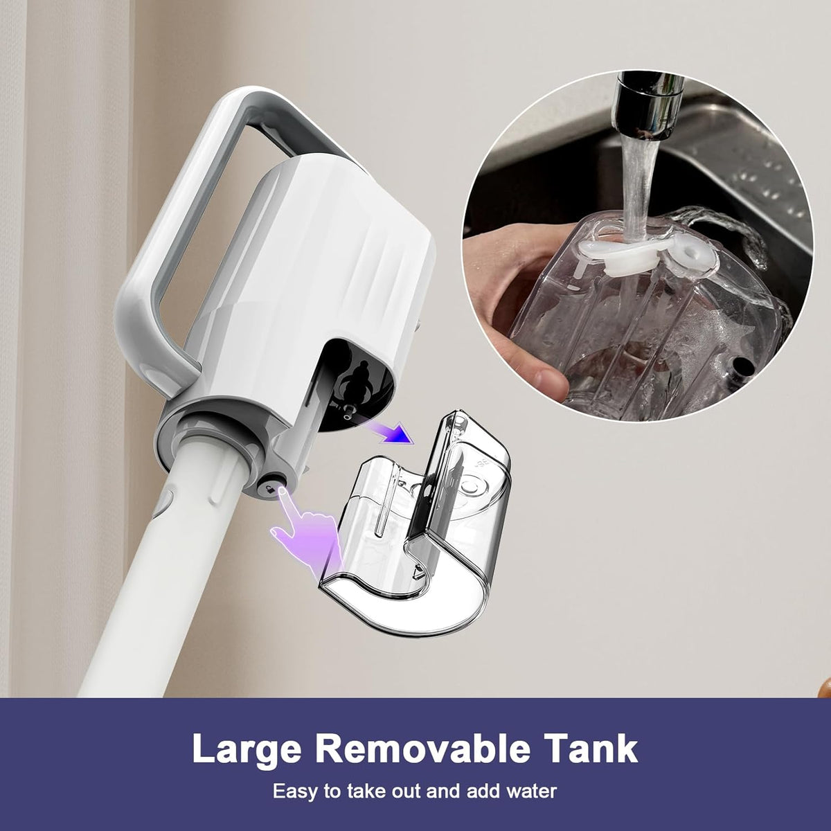 Steam Cleaner, 6 in1 Rotated Steam Mop Cleaner with 2 Modes, 2 Microfiber Pads, 400ML Removable