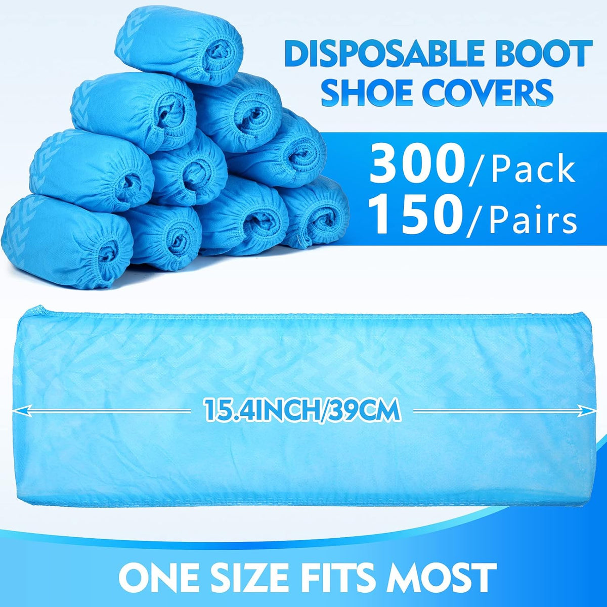Zhanmai 300 Pack Disposable Shoe Covers Non Slip Disposable Large Foot Booties Shoe Covers for