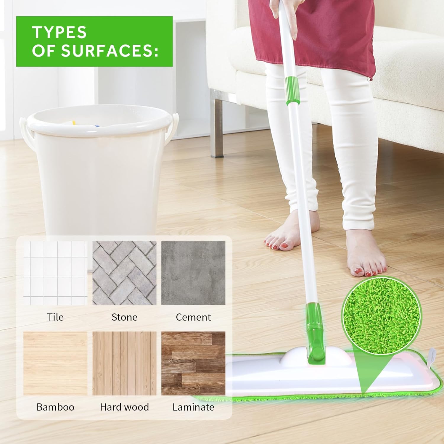 16.5 inch Mop Pads Refills, 3 Pack Microfiber Reusable Replacement Mop Pads Flat Replacements Heads