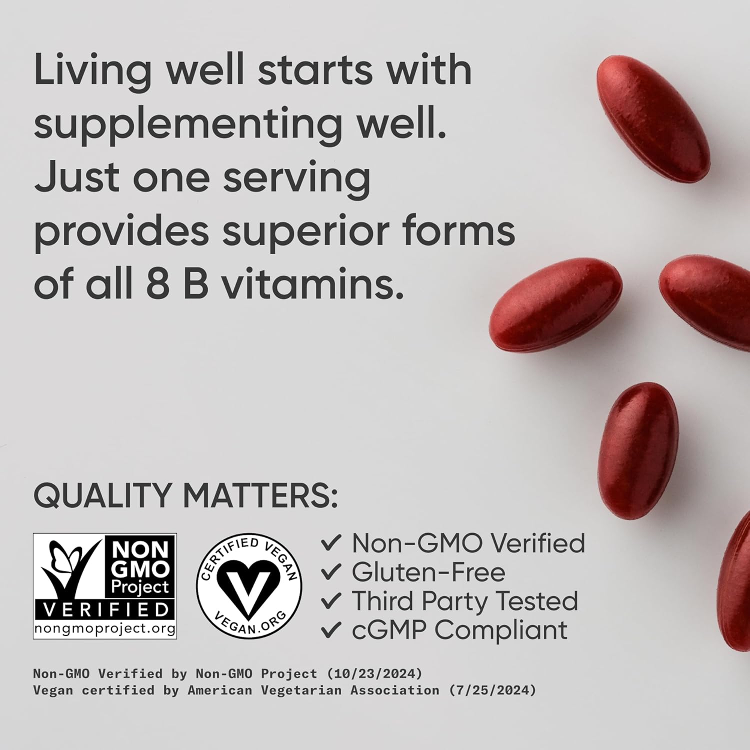Sports Research® Vitamin B-Complex - Full Spectrum of B Vitamins with Methylated B12 & Folate