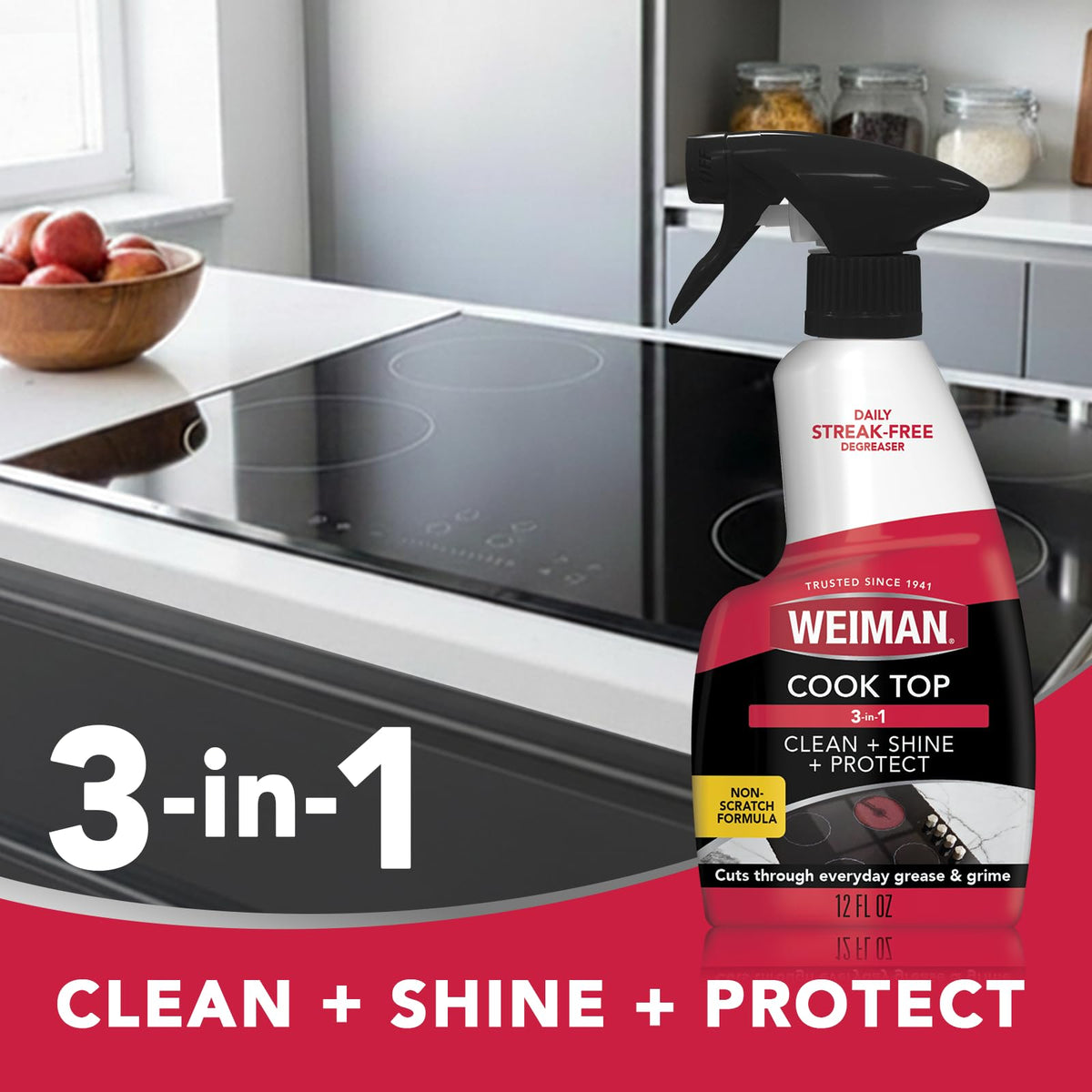 Weiman Stainless Steel Cleaner & Polisher and Daily Cooktop Cleaner Bundle