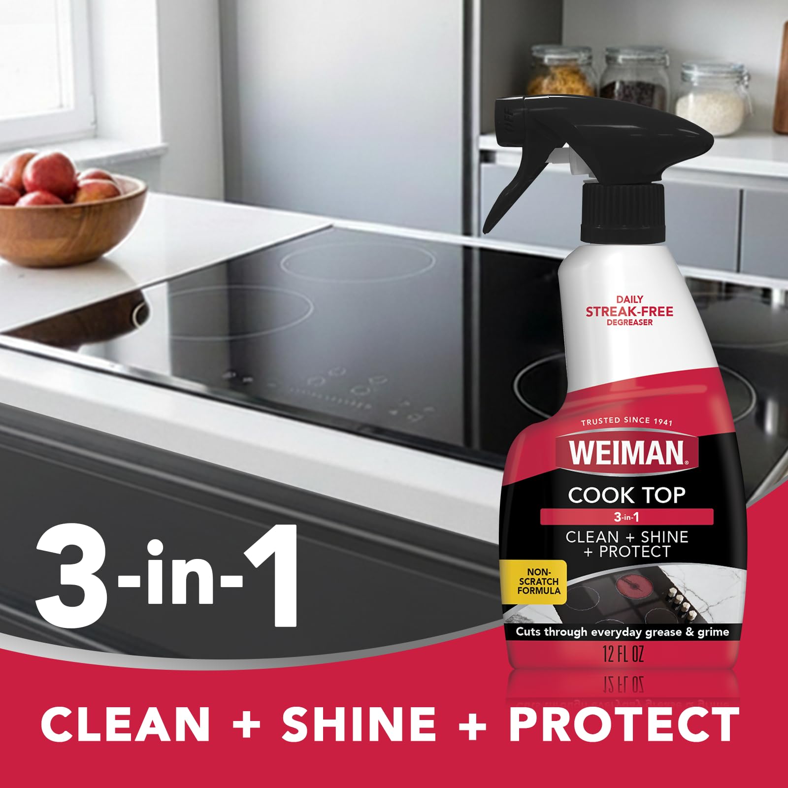 Weiman Stainless Steel Cleaner & Polisher and Daily Cooktop Cleaner Bundle
