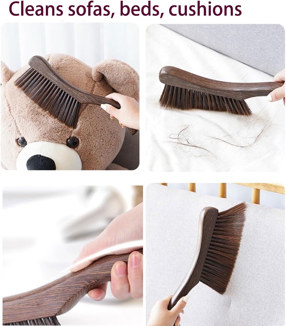 Hand Broom Brush, Dust Brush for Cleaning, Wood Block Hand Brush, Soft Bristle Cleaning Brush for