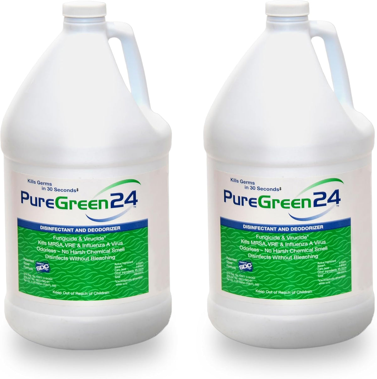 PureGreen24 Safe & Effective Disinfectant. Kills Deadly Germs including RSV COVID-19 Norovirus MRSA