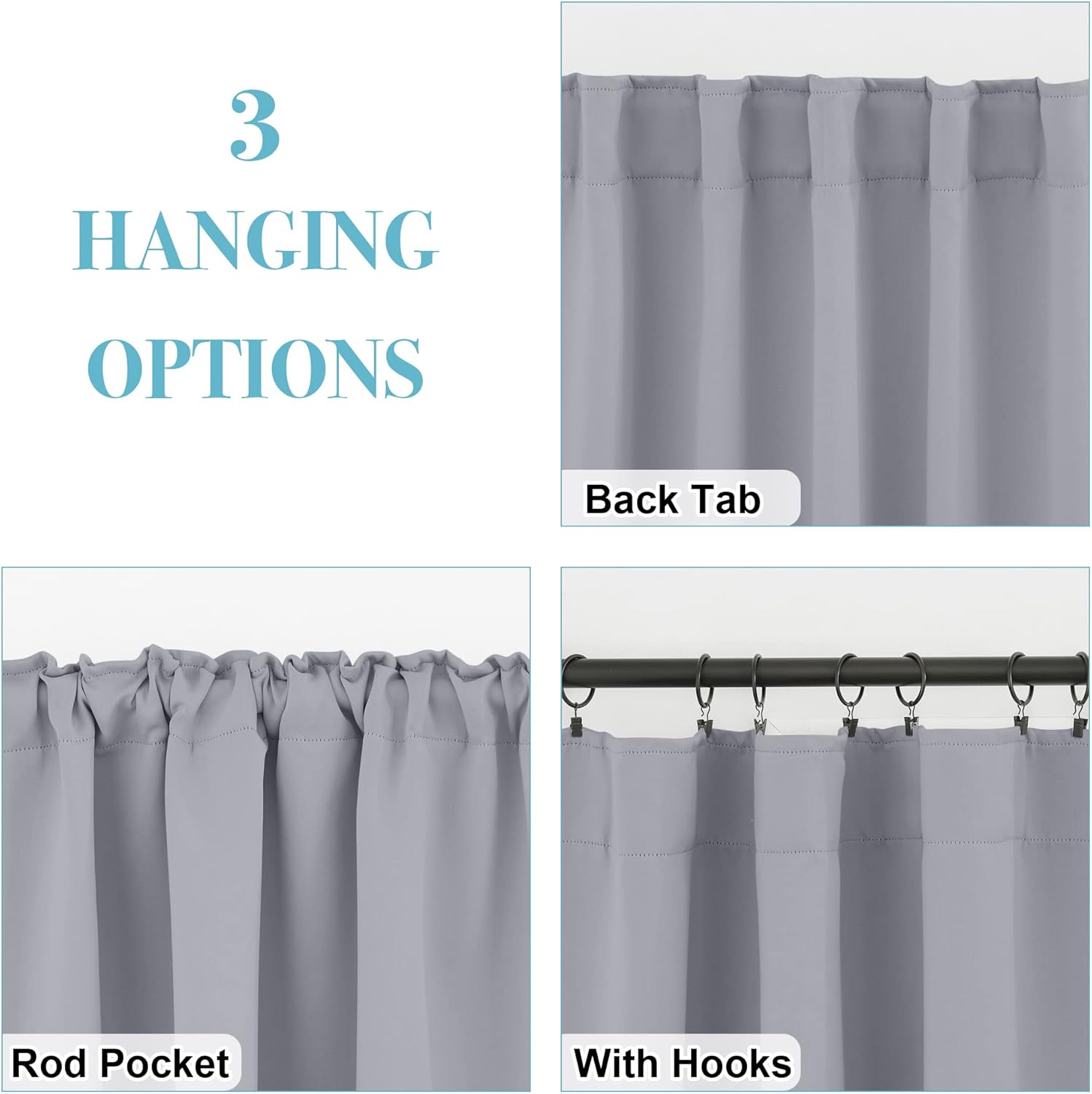 RYB HOME Small Window Curtains Blackout, Privacy Thermal Insulating Drapes for Bedroom Bathroom