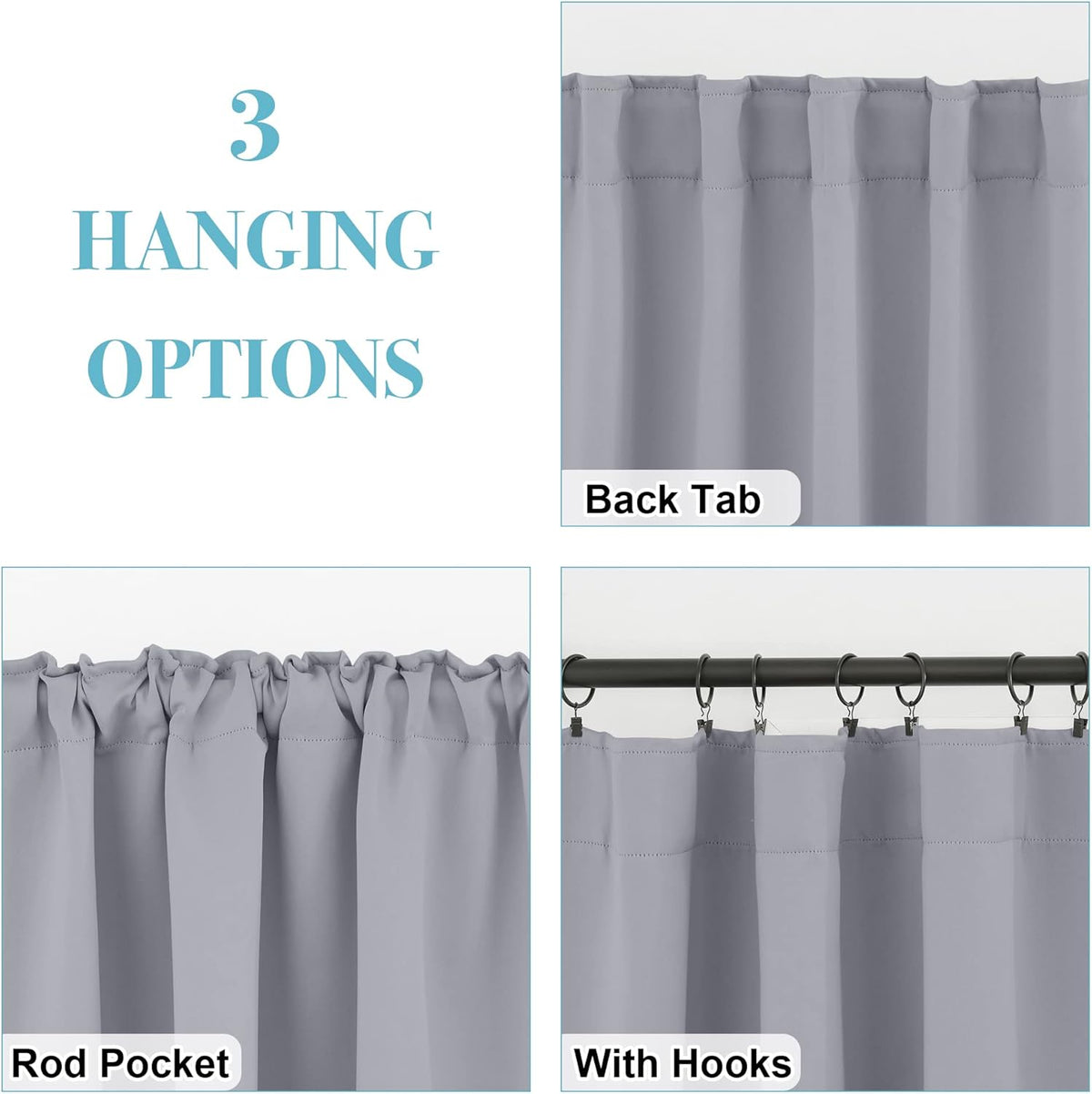 RYB HOME Kitchen Window Curtains - Blackout Privacy Half Window Curtains for Bedroom Bathroom
