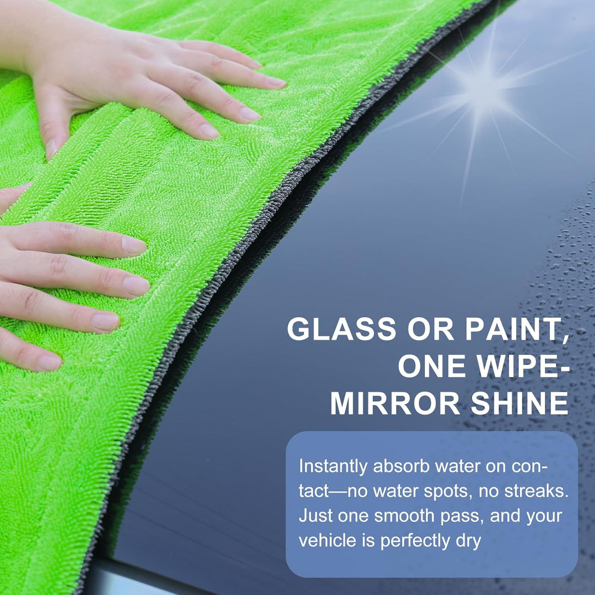 2 Pack XL Car Drying Towel – 1300GSM Ultra Absorbent Microfiber, 24"x36" Large Size, Twisted Loop