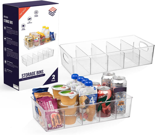 ClearSpace Plastic Pantry Organization and Storage Bins with Removable Dividers – Perfect Kitchen